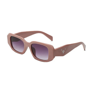With Case Fashion Vintage Large Glasses Flat Trapezoid Beach 2023 Luxury Designer Famous Brand Shade Custom Sunglasses For Women