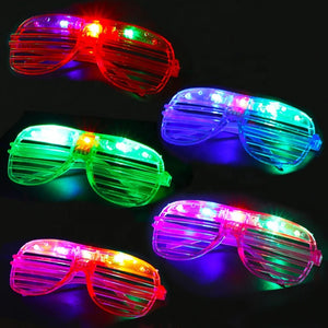 Light Up Led Glasses 5 Colors Glow In The Dark Party Supplies Neon Favor Kids Adult Birthday Christmas Shutter Shades Sunglasses