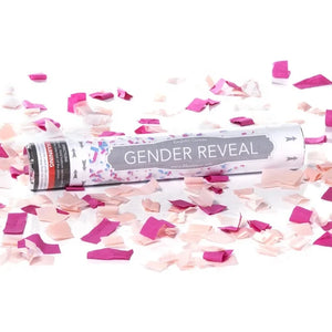 ECO-friendly Gender Reveal Confetti Cannon with Biodegradable Confetti and Powder for Baby Shower Party Supplies