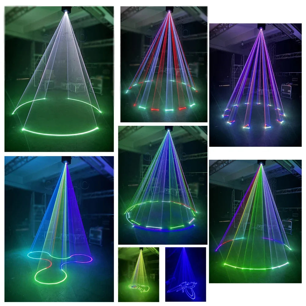 2024 15W RGB ILDA 10W Wedding Laser Dmx Dj Hall Professional Stage Lighting Disco Strong Beams Club Light Marriage Bride Banquet