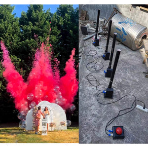 pink blue color smoke holi powder smoke cannon shooting machines Gender Reveal Wedding Party Confetti streamer Spray Shooter