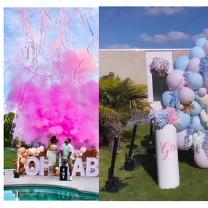 pink blue color smoke holi powder smoke cannon shooting machines Gender Reveal Wedding Party Confetti streamer Spray Shooter