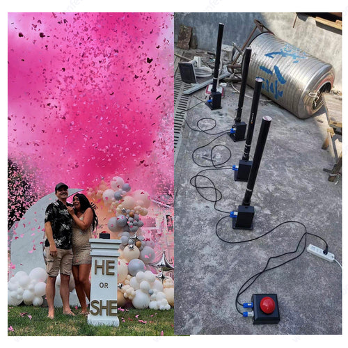 biodegradable gender reveal confetti cannon paper eco friendly color smoke streamer baby shower party shooting machine boy or girl pink blue