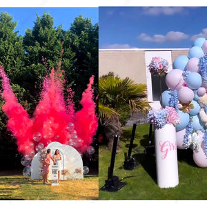 biodegradable gender reveal confetti cannon paper eco friendly color smoke streamer baby shower party shooting machine boy or girl pink blue