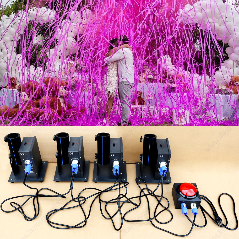 Electrical 110V/240V streamer Paper Cannon Confetti Machine with red button controller for gender reveal wedding Event