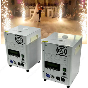 Máquina de fuegos artificiales Cold Spark DMX, paquete doble, bengalas ambientales de titanio para bodas y eventos, enviadas en caja de carga aérea segura 