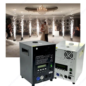 2pcs Remote DMX Control Cold Spark Machine, Titanium Sparkler Machine for Weddings & Events