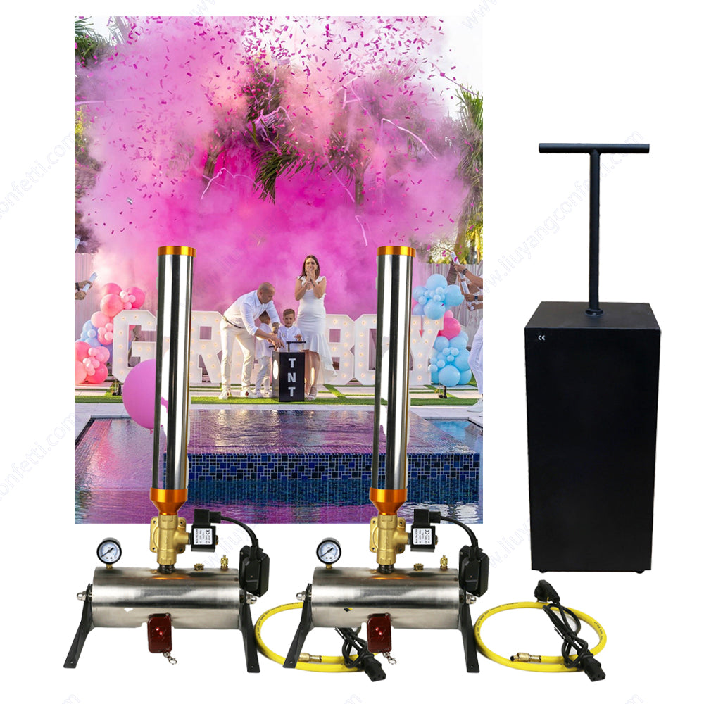 Powder Popper Blue blue color powder smoke cannon Gender Reveal Wedding Party Popper Spr