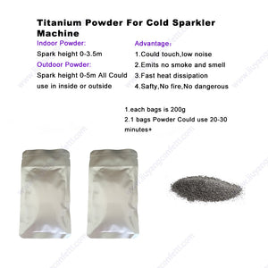 20bags Titanium Ti Powder Cold Spark Machine Dmx Cold Sparkular Sparkler Machine MSDS 200g Inddor Ourdoor Wedding Pyrotechnic