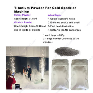 20bags Titanium Ti Powder Cold Spark Machine Dmx Cold Sparkular Sparkler Machine MSDS 200g Inddor Ourdoor Wedding Pyrotechnic