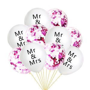 10Pcs/lot Wedding Decor Confetti Latex Balloons Mr&Mrs Letter Balloons Bridal Shower Wedding Party Engagement Decoration - Kesheng special effect equipment