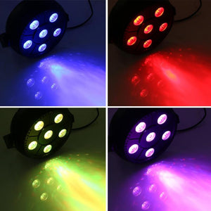 AC 90-240V Voice-activated Mini RGB 6LED PAR Stage Light Indoor Disco Lamp Home Party Stage Lamp Holiday Lighting EU Plug - Kesheng special effect equipment