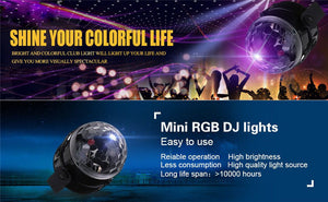 Sound Activated Disco Lights Rotating Ball Lights 3W RGB LED Stage Lights For Christmas Home KTV Xmas Wedding Show Pub D - Kesheng special effect equipment