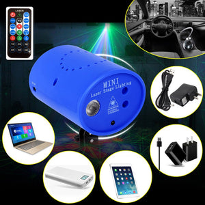 LED Stage Disco Light Double-hole Multi-picture Sound Activated LED Projector KTV Bar Light For Wedding Party Birthday Present C - Kesheng special effect equipment