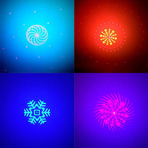 LED Stage Disco Light Double-hole Multi-picture Sound Activated LED Projector KTV Bar Light For Wedding Party Birthday Present C - Kesheng special effect equipment