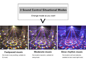 24W Sound Control Stage Light 8 Colors 110-220V 14+3 Modes LED Magic Crystal Ball Lamp DMX Disco Light Laser Wedding Party Lamp - Kesheng special effect equipment