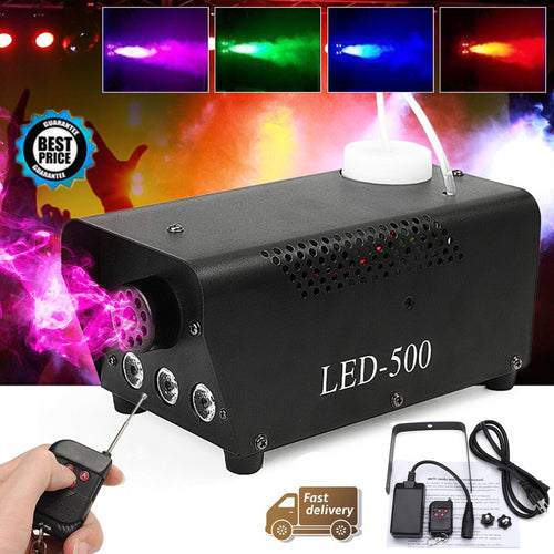 500W Fog Smoke Machine Disco Light LED Remote Control Christmas DJ Party Stage Light Christmas Decoration RGB Smoke Projector - Kesheng special effect equipment