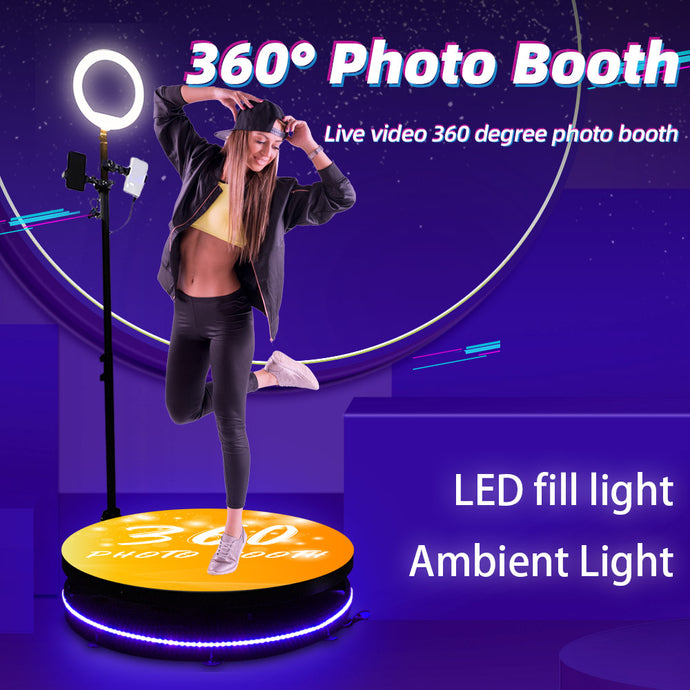 360 Photobooth Machine Automatic Slow Motion Rotating Portable Selfie Platform Spin Degree Photo Booth Stand