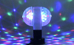 E27 220V 110V LED Lamp RGB Bulb Night Light 6W Lumiere Lampada Auto Rotating Crystal Stage Magic double Balls DJ party effect - Kesheng special effect equipment