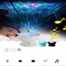 Creative Design Ocean Night Lamp Projector Music Player 7 LED Lights Modes Audio Plug Mini Amplifier Remote Control Speaker - Kesheng special effect equipment