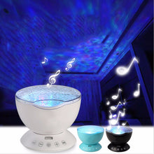 Creative Design Ocean Night Lamp Projector Music Player 7 LED Lights Modes Audio Plug Mini Amplifier Remote Control Speaker - Kesheng special effect equipment