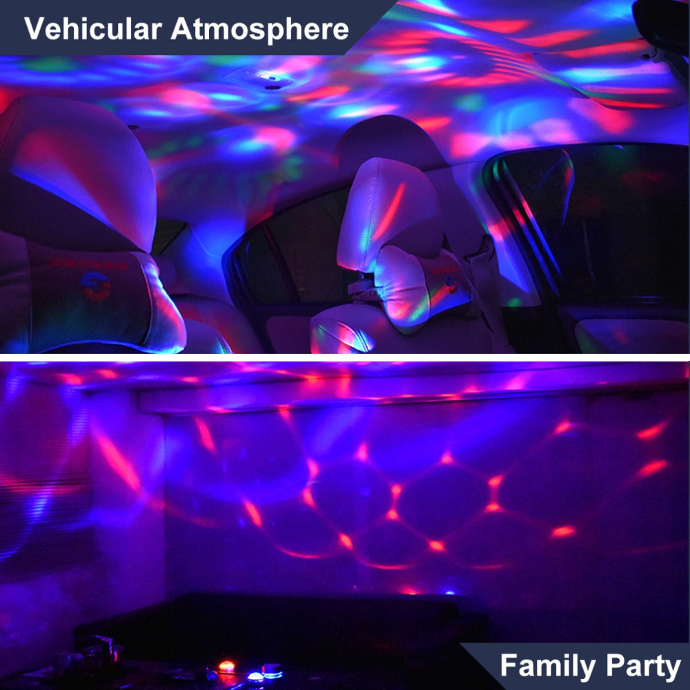 Romantische Auto Atmosphäre Lampe USB Innenraum Ambient Sterne Licht  Dekoration DJ RGB bunte Lampe Innenraum dekoratives Licht Auto Home DJ  Party: : Auto & Motorrad