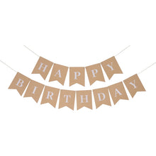 Kraft Paper Banner Baby Shower Happy Birthday Decoration Letter Fish Tail Bunting Garland Birthday Party Supplies