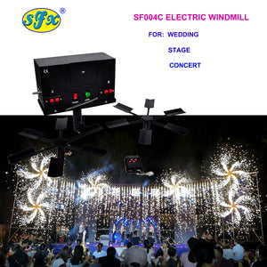 Freeshipping 2 X electric windmill Cold Fireworks Fountain Professional Stage Effect Machine Wedding Party Safety Sparkler CE ROHS - Kesheng special effect equipment