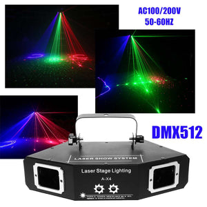 Stage Laser Light Beam DMX 4 Len Red Green Blue DJ Stage Lighting Effect for Party Club Bar Dance Show Laser Lighting - Kesheng special effect equipment