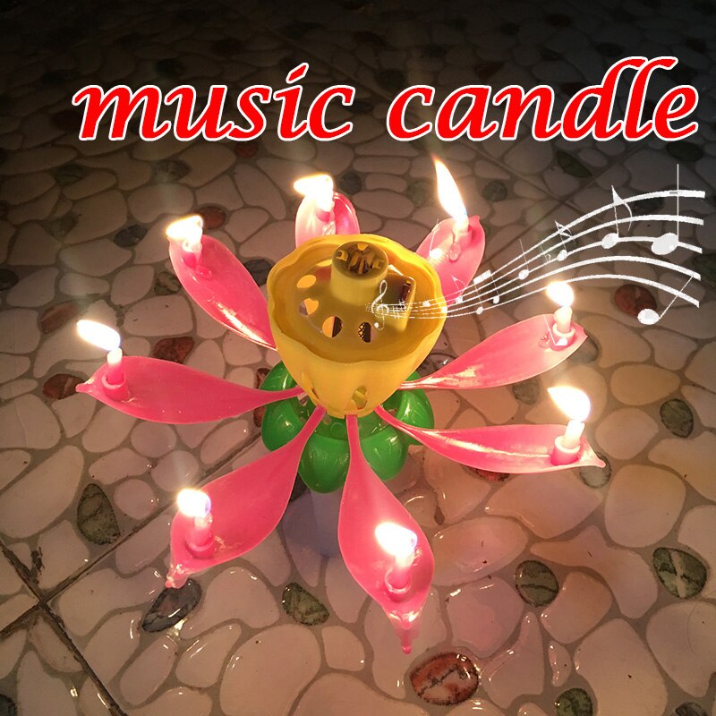 Lotus Candle Wax Single Layer Magic Musical Happy Birthday Romantic Fl