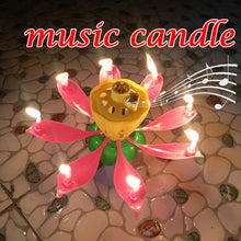 Lotus Candle Wax Single Layer Magic Musical Happy Birthday Romantic Flowers Rotating Cake Wedding Party DIY Decoration Art Gifts - Kesheng special effect equipment