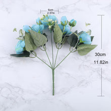 30cm Rose Pink Silk Peony Artificial Flowers Bouquet 5 Big Head and 4 Bud Cheap Fake Flowers for Home Wedding Decoration indoor - Kesheng special effect equipment
