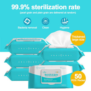 50pcs/box Disinfection Wipes Pads Alcohol Swabs Wet Wipes Skin Cleaning Care Sterilization First Aid Cleaning Tissue Box - Kesheng special effect equipment