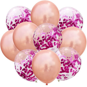 10pc 12inch Latex Balloons And Colored Confetti Birthday Party Decorations Mix Rose Wedding Anniversary Kids Gift Helium Ballon - Kesheng special effect equipment