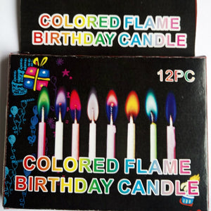 Birthday Party Supplies  12pcs/pack Wedding Cake Candles Safe Flames Dessert Decoration Colorful Flame Multicolor Candle - Kesheng special effect equipment