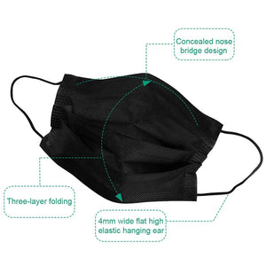 3 Layers Activated Bamboo Carbon Black Mask Mouth Prevent Anti-Dust Bacteria disposable anti virus medical surgical Mouth Face Mask Anti-dust Healthy Mask - Kesheng special effect equipment