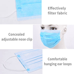 Disposable Earloop Face Mouth Masks Facial 3 Layers Filter mask Medical Dustproof Antivirus ffp3 gas Protective Mask - Kesheng special effect equipment