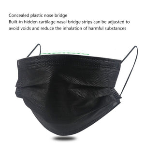 50pcs Disposable Surgical Masks Black High Efficiency Filter Mask Adjustable 3D Breathable Comfortable Kids Adult Mouth Masks - Kesheng special effect equipment
