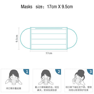 50pcs Non Woven Disposable Face Mask dental Earloop Activated Carbon Anti-Dust Face Surgical Masks - Kesheng special effect equipment