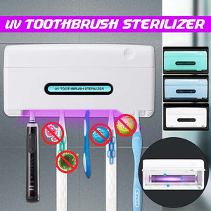 UV Light Ultraviolet Toothbrush Sterilizer Holder 5 in 1 Automatic Toothpaste Squeezers Dispenser Home Bathroom Set NEW - Kesheng special effect equipment