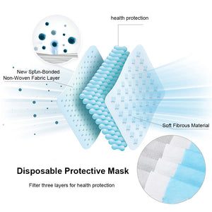 50 Pcs 3 Layer Disposable Protective Face Mouth Masks Anti Dust Influenza Bacterial 3 ply anti virus filter n95 ffps surgical - Kesheng special effect equipment