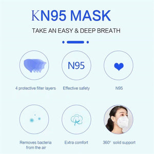 4 PCS KN95 CE Certification Face Mask N95 FFP3 Mouth Mask Anti-Dust Anti Smog Strong Elastic Earloop Salon Mouth Face Masks - Kesheng special effect equipment