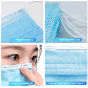 Kids Men Women Mask Disposable mask 3-Layer Non-woven Disposable Soft Breathable Flu Hygiene Face Mask Features as KF94 FF2 - Kesheng special effect equipment