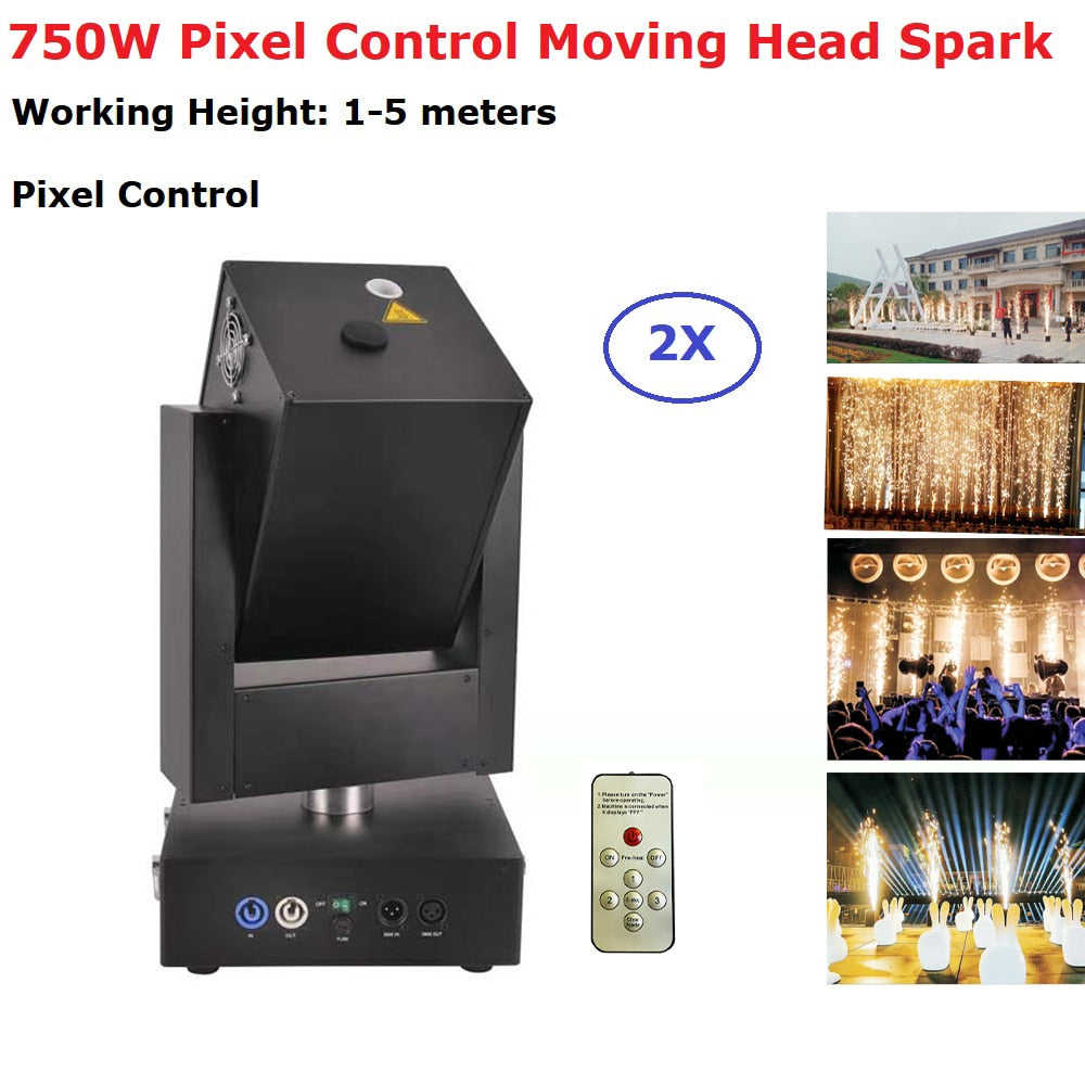 Pixel Control 2Pcs/Lot 750W DMX Control Cold Spark Fireworks Sparklers Machine Out/Indoor Wedding Celebration Party Moving Head - Kesheng special effect equipment