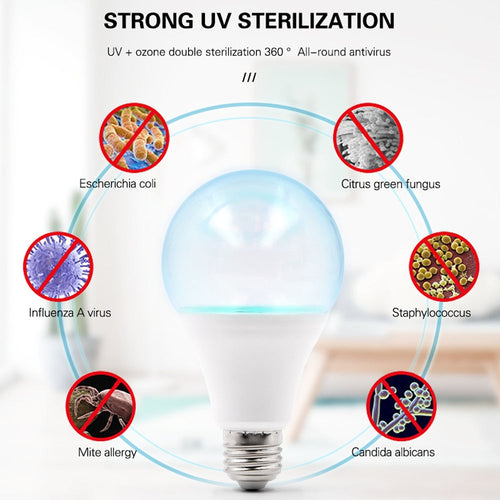 E27 Germicidal Light UVC Lamp Sterilizer  Disinfection lamp UV 12W LED UV Desinfection Lamp GU10 LED Ultraviolet Light Bulb - Kesheng special effect equipment