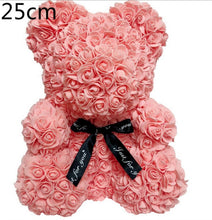 40cm 25cm Valentine Rose Bear Heart Flower Gift For Girlfriend Birthday Wedding Artificial Party Home Decor Wine Red Pink - Kesheng special effect equipment