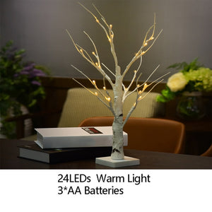 Night Light Home Decoration Bonsai Style Party Cherry Tree Shape LED Light DIY  Christmas Gift Plants Switch Copper