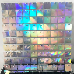 Black Square Shimmer Sequin Wall Panel Metallic Active Spangle Art Decor Backdrop Photo Party Event Marketing Conference Show