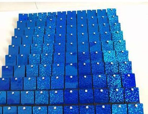 Iridescent Blue Shimmer Sequin Wall Decorative Panel Square Wind Activate Sparkle Wedding Event Festival Backdrop Decoration Bar