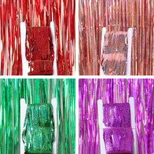 Party Backdrop Curtain Metallic Foil Fringe Shimmer Backdrop Birthday Wedding Party Wall Decoration Photo Zone Backdrop